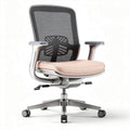 Mesh office chair with adjustable height and armrests in pink and silver 60 x 60 x 100cm