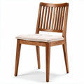 Wood dining chair with padded seat and slat back design 45 x 45 x 85cm