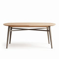 Natural wood dining table with metal legs 120 x 80 x 75cm