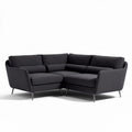 Sectional sofa upholstered in dark gray fabric with stainless steel legs 240 x 240 x 85cm