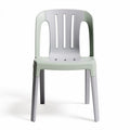 Plastic stackable chair in green and gray for indoor and outdoor use 40 x 40 x 80cm